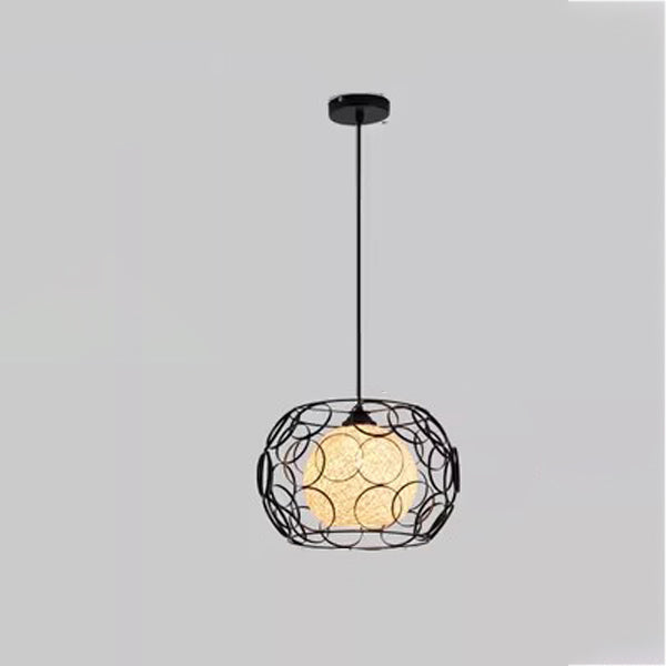 Modern Minimalist Round Hollowed Out Sesame Ball Iron 1-Light Pendant Light For Living Room