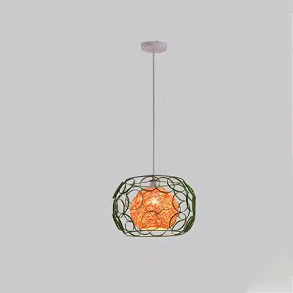 Modern Minimalist Round Hollowed Out Sesame Ball Iron 1-Light Pendant Light For Living Room