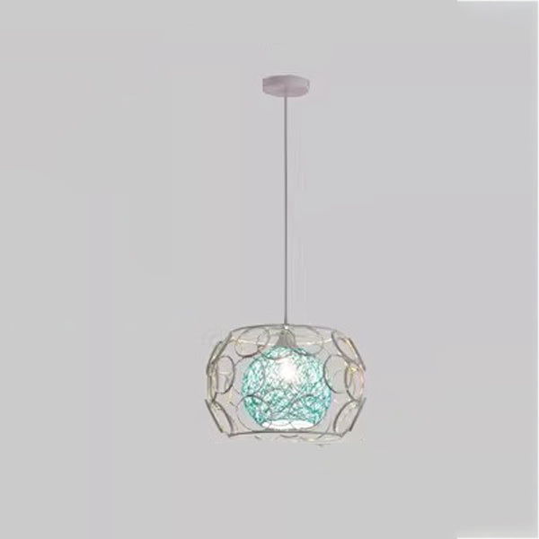 Modern Minimalist Round Hollowed Out Sesame Ball Iron 1-Light Pendant Light For Living Room