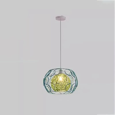 Modern Minimalist Round Hollowed Out Sesame Ball Iron 1-Light Pendant Light For Living Room