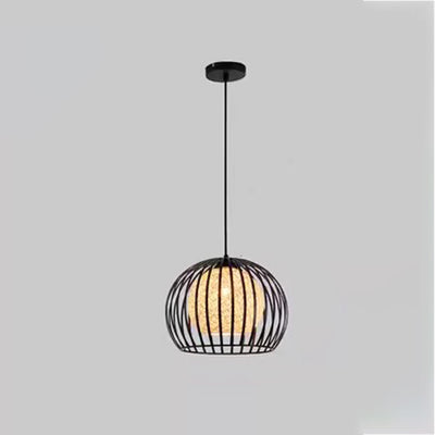 Modern Minimalist Round Hollowed Out Sesame Ball Iron 1-Light Pendant Light For Living Room