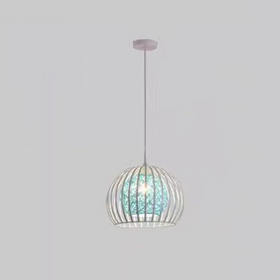 Modern Minimalist Round Hollowed Out Sesame Ball Iron 1-Light Pendant Light For Living Room