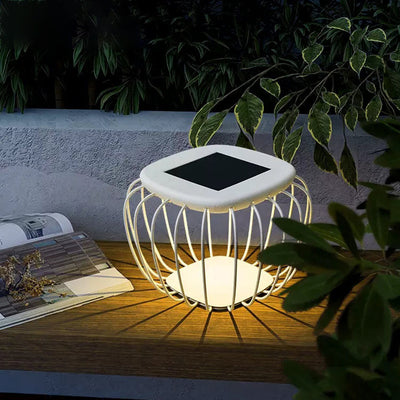 Modern Minimalist Hollow Square Solar Waterproof PE Iron LED Outdoor Landscape For Outdoor Patio