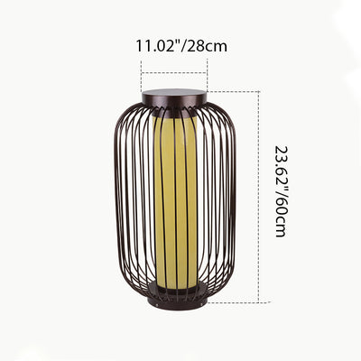 Traditional Chinese Birdcage Cylinder Faux Dolomite Stainless Steel 1-Light Outdoor Landscape For Outdoor Patio