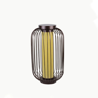 Traditional Chinese Birdcage Cylinder Faux Dolomite Stainless Steel 1-Light Outdoor Landscape For Outdoor Patio