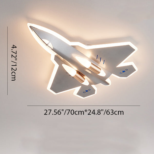 Modern Art Deco Kids Fighter Jets Airplanes Acrylic Iron LED Mount Ceiling Light For Living Room