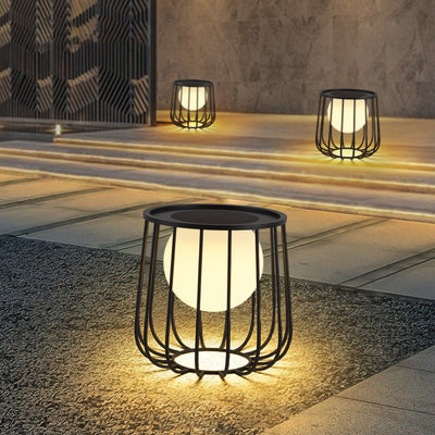 Modern Simplicity Openwork Round Orb Solar PE Stainless Steel LED Outdoor Landscape For Outdoor Patio