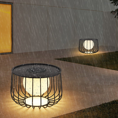 Modern Simplicity Openwork Round Orb Solar PE Stainless Steel LED Outdoor Landscape For Outdoor Patio