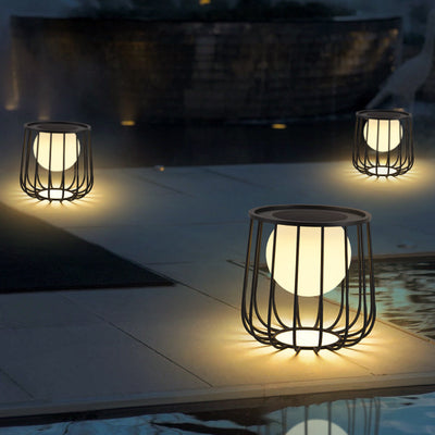 Modern Simplicity Openwork Round Orb Solar PE Stainless Steel LED Outdoor Landscape For Outdoor Patio