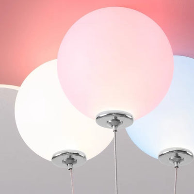 Modern Minimalist Kids Balloon Cloud Astronaut PE Acrylic Hardware LED Mount Ceiling Light For Living Room