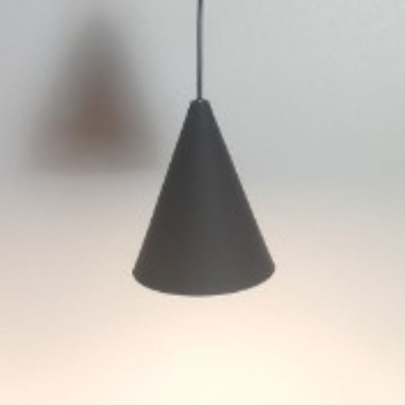 Contemporary Scandinavian Wavy Line Conical Iron Aluminum 1-Light Pendant Light For Living Room