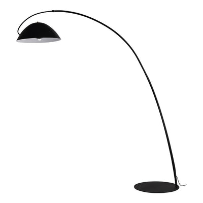 Contemporary Scandinavian Semicircular Curved Iron Metal Marble 1-Light Standing Floor Lamp For Living Room