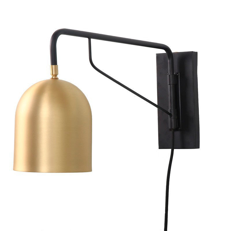 Contemporary Industrial Round Cylinder Rectangle Iron 1-Light Wall Sconce Lamp For Living Room