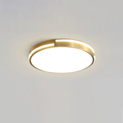 Modern Minimalist Round Acrylic Brass LED Flush Mount Ceiling Light For Living Room