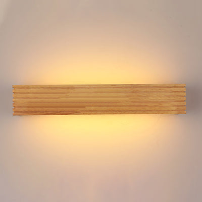 Modern Minimalist Rectangle Strip Acrylic Wood LED Wall Sconce Lamp For Living Room