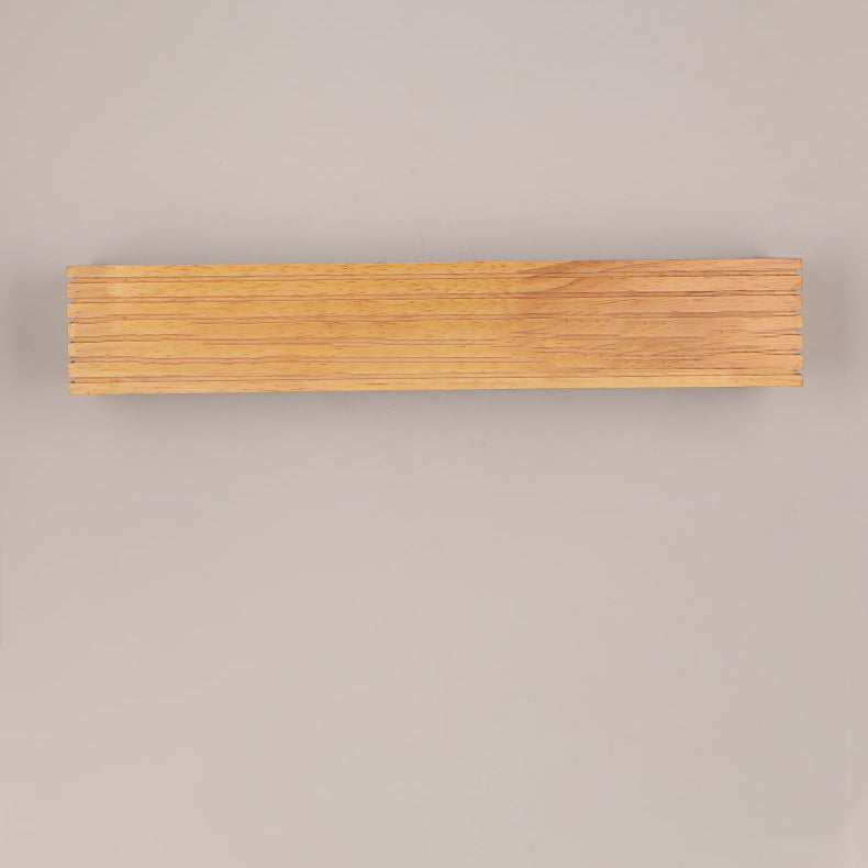 Modern Minimalist Rectangle Strip Acrylic Wood LED Wall Sconce Lamp For Living Room