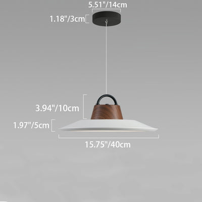 Contemporary Creative Dish Round Aluminum Iron LED Pendant Light For Living Room