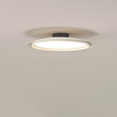 Contemporary Creative Dish Round Acrylic Iron LED Semi-Flush Mount Ceiling Light For Bedroom