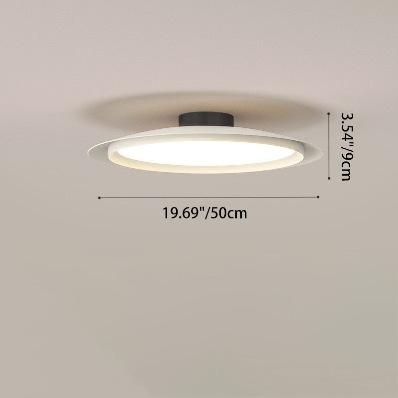 Contemporary Creative Dish Round Acrylic Iron LED Semi-Flush Mount Ceiling Light For Bedroom