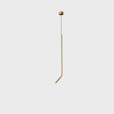 Contemporary Scandinavian Long Line Brass LED Pendant Light For Living Room