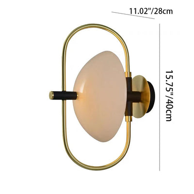 Modern Luxury Round Curved Oval Glass Iron 1-Light Wall Sconce Lamp For Living Room