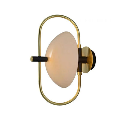 Modern Luxury Round Curved Oval Glass Iron 1-Light Wall Sconce Lamp For Living Room