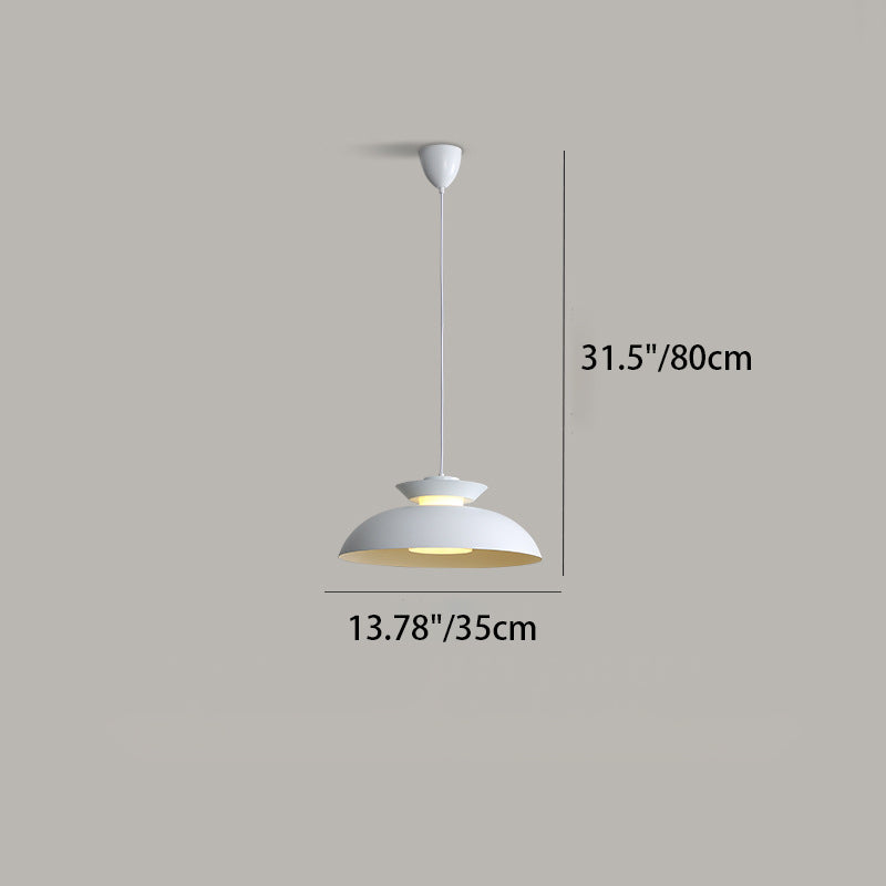 Contemporary Creative Semi-circular Bowl Iron 1-Light Pendant Light For Living Room