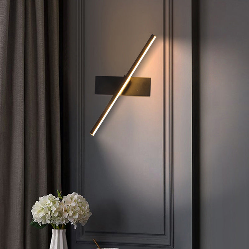 Modern Minimalist Long Rectangle Silicon Iron LED Wall Sconce Lamp For Bedroom