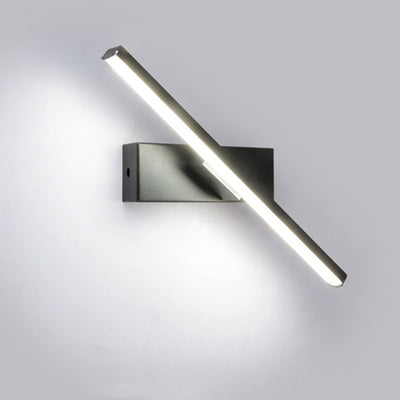 Modern Minimalist Long Rectangle Silicon Iron LED Wall Sconce Lamp For Bedroom