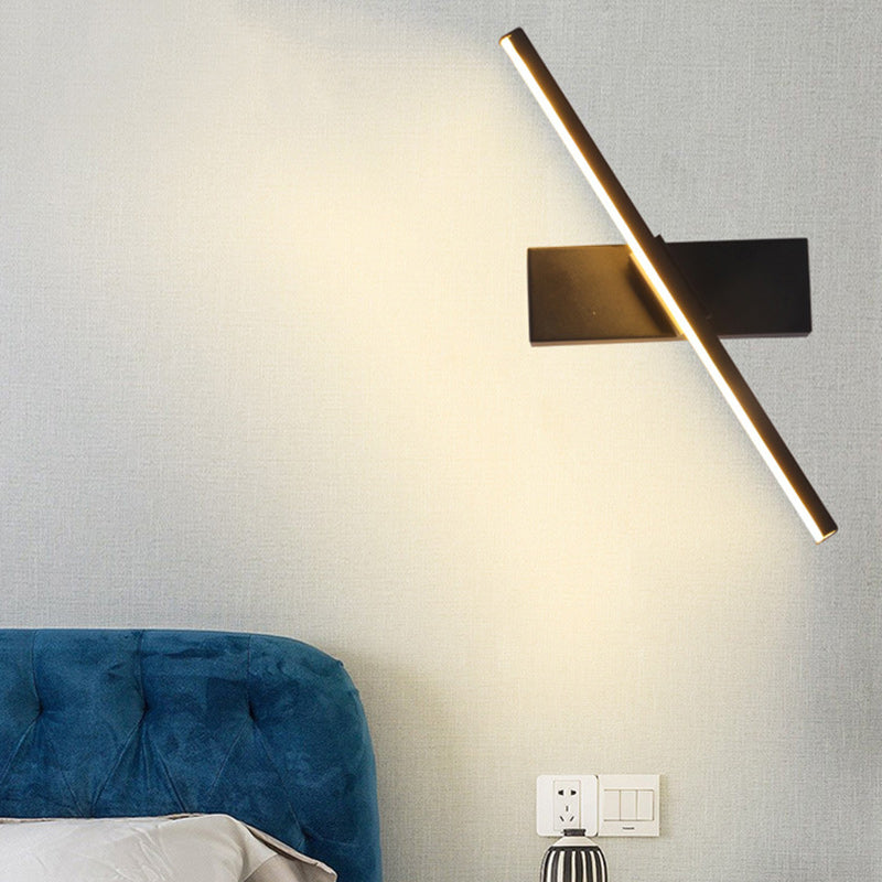 Modern Minimalist Long Rectangle Silicon Iron LED Wall Sconce Lamp For Bedroom