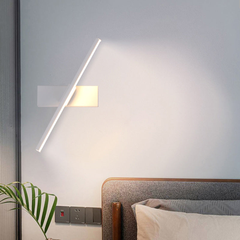 Modern Minimalist Long Rectangle Silicon Iron LED Wall Sconce Lamp For Bedroom