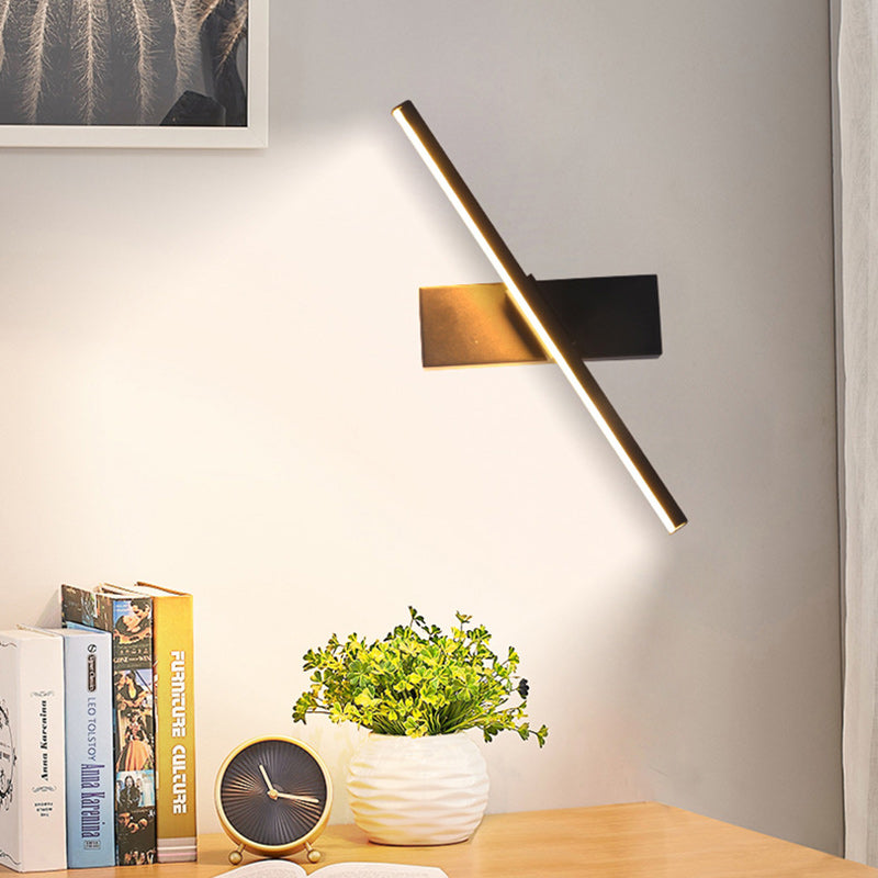 Modern Minimalist Long Rectangle Silicon Iron LED Wall Sconce Lamp For Bedroom