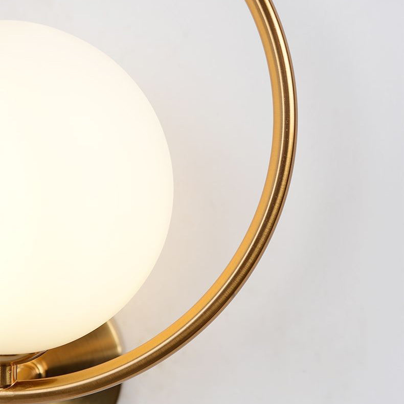 Modern Luxury Oval Round Orb Glass Metal 1-Light Wall Sconce Lamp For Bedroom