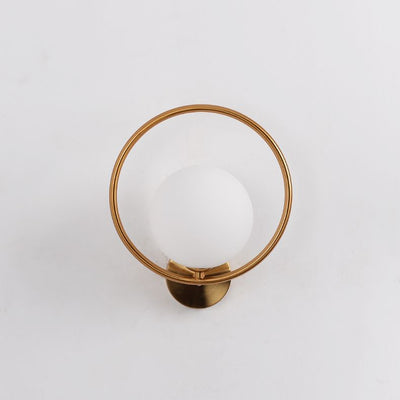 Modern Luxury Oval Round Orb Glass Metal 1-Light Wall Sconce Lamp For Bedroom