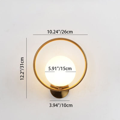 Modern Luxury Oval Round Orb Glass Metal 1-Light Wall Sconce Lamp For Bedroom