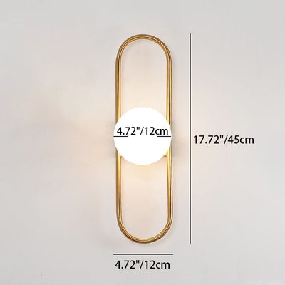 Modern Luxury Oval Round Orb Glass Metal 1-Light Wall Sconce Lamp For Bedroom