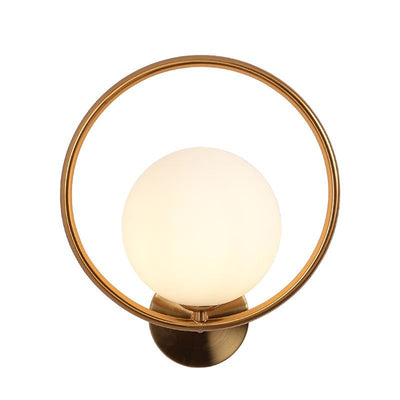 Modern Luxury Oval Round Orb Glass Metal 1-Light Wall Sconce Lamp For Bedroom