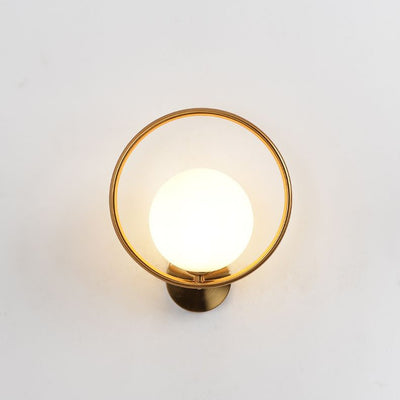 Modern Luxury Oval Round Orb Glass Metal 1-Light Wall Sconce Lamp For Bedroom