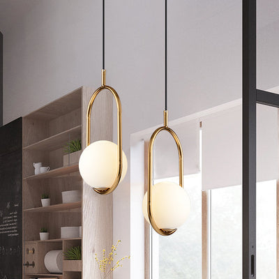 Modern Minimalist Oval Magic Bean Glass Iron 1-Light Pendant Light For Living Room