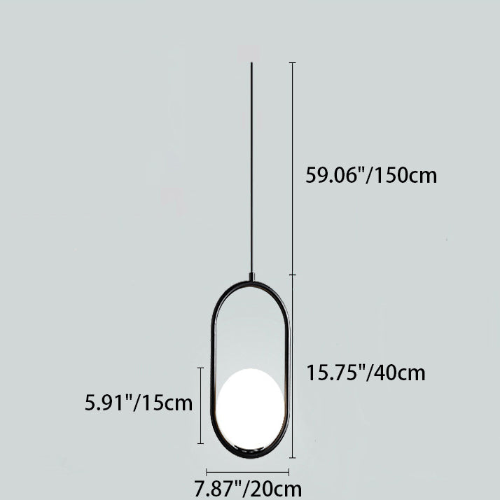 Modern Minimalist Oval Magic Bean Glass Iron 1-Light Pendant Light For Living Room