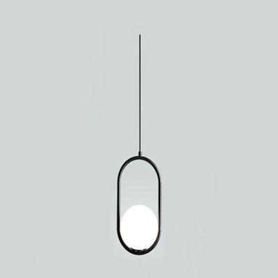 Modern Minimalist Oval Magic Bean Glass Iron 1-Light Pendant Light For Living Room