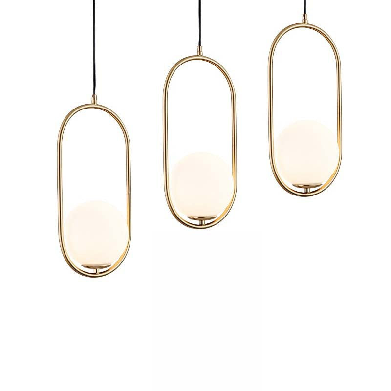 Modern Minimalist Oval Magic Bean Glass Iron 1-Light Pendant Light For Living Room