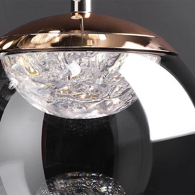 Contemporary Creative Long Strip Orb Acrylic Gold Platinum Stainless Steel LED Chandelier Island Light For Dining Room