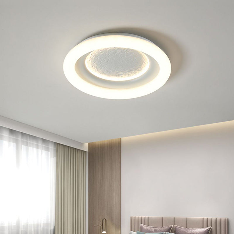 Modern Minimalist Kids Round Astronaut Star PE Iron LED Flush Mount Ceiling Light For Living Room