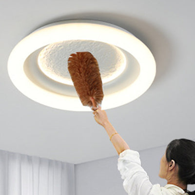 Modern Minimalist Kids Round Astronaut Star PE Iron LED Flush Mount Ceiling Light For Living Room