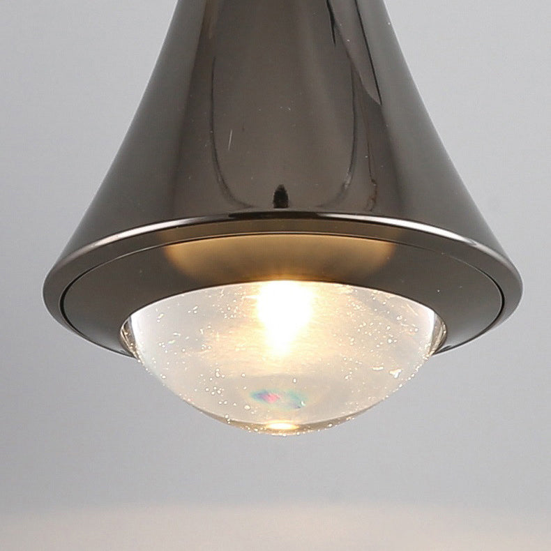 Modern Simplicity Cone Round Liftable Optical Lens Aluminum LED Pendant Light For Living Room