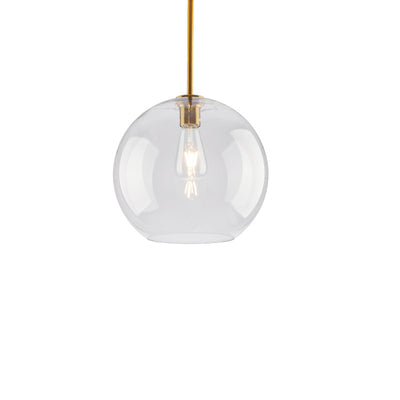 Contemporary Scandinavian Round Orb Glass Hardware 1-Light Pendant Light For Living Room