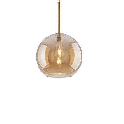 Contemporary Scandinavian Round Orb Glass Hardware 1-Light Pendant Light For Living Room