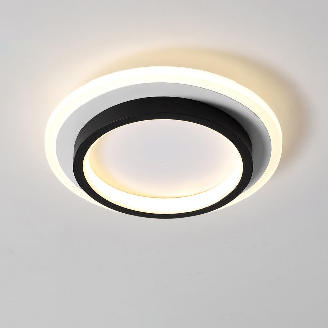 Modern Minimalist Square Round Stacking Acrylic Iron Aluminum LED Flush Mount Ceiling Light For Living Room