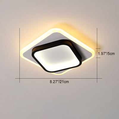 Modern Minimalist Square Round Stacking Acrylic Iron Aluminum LED Flush Mount Ceiling Light For Living Room